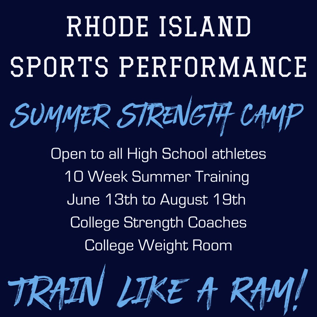 One of my goals is to put all Rhode Island Athletes on the map. Training the next generation is a huge part of that! Our summer camps will provide an unmatched training experience here in the Ocean State. risportsperformance.com