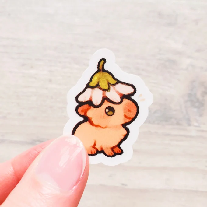 mini flower capybara stickers! 🌼 