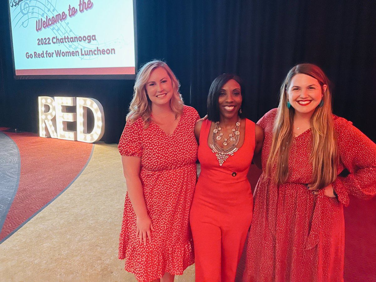 EmilyKulick's tweet photo. It’s time to #GoRedChatt! Beautiful luncheon with an even more beautiful emcee. We love our @LaTriceCurrie3. @Local3News https://t.co/uie0QW5rjq