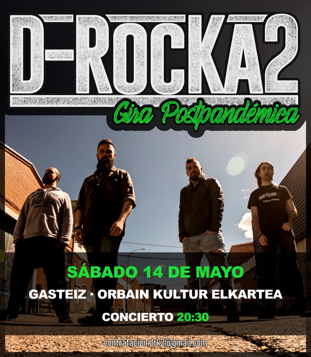 DRK2oficial's tweet photo. Y como un concierto nos parecía poco, el Sábado 14 estaremos tocando en Gasteiz.

Si queréis repasar las letras o ver los videoclips para ir entrando en calor, os recordamos que aquí tenéis los enlaces:
https://t.co/GPw4LlXwYh https://t.co/R0sIELUtQ6
