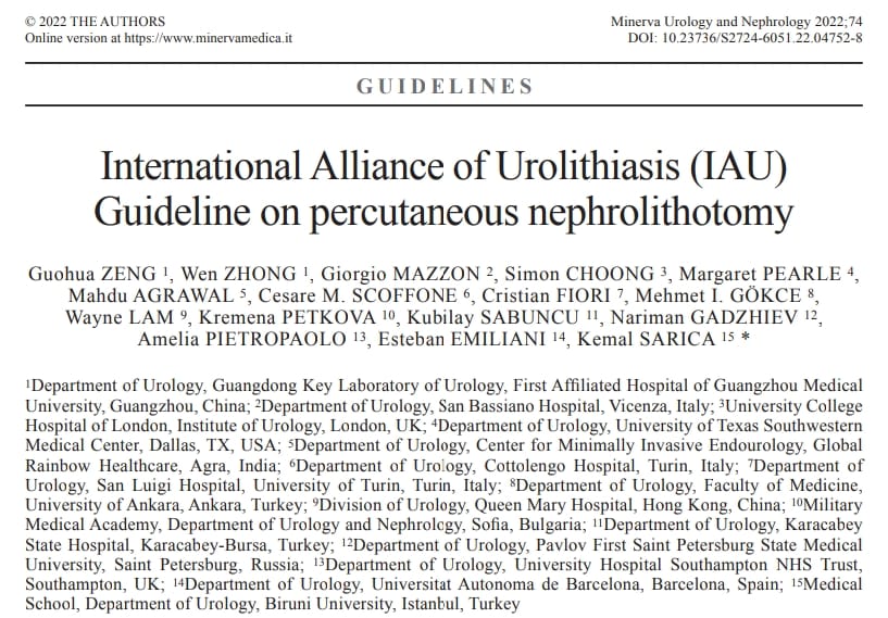 A landmark accomplishment through international collaboration, practical guidelines for the endourologists #Stones #KidneyStones #Urology