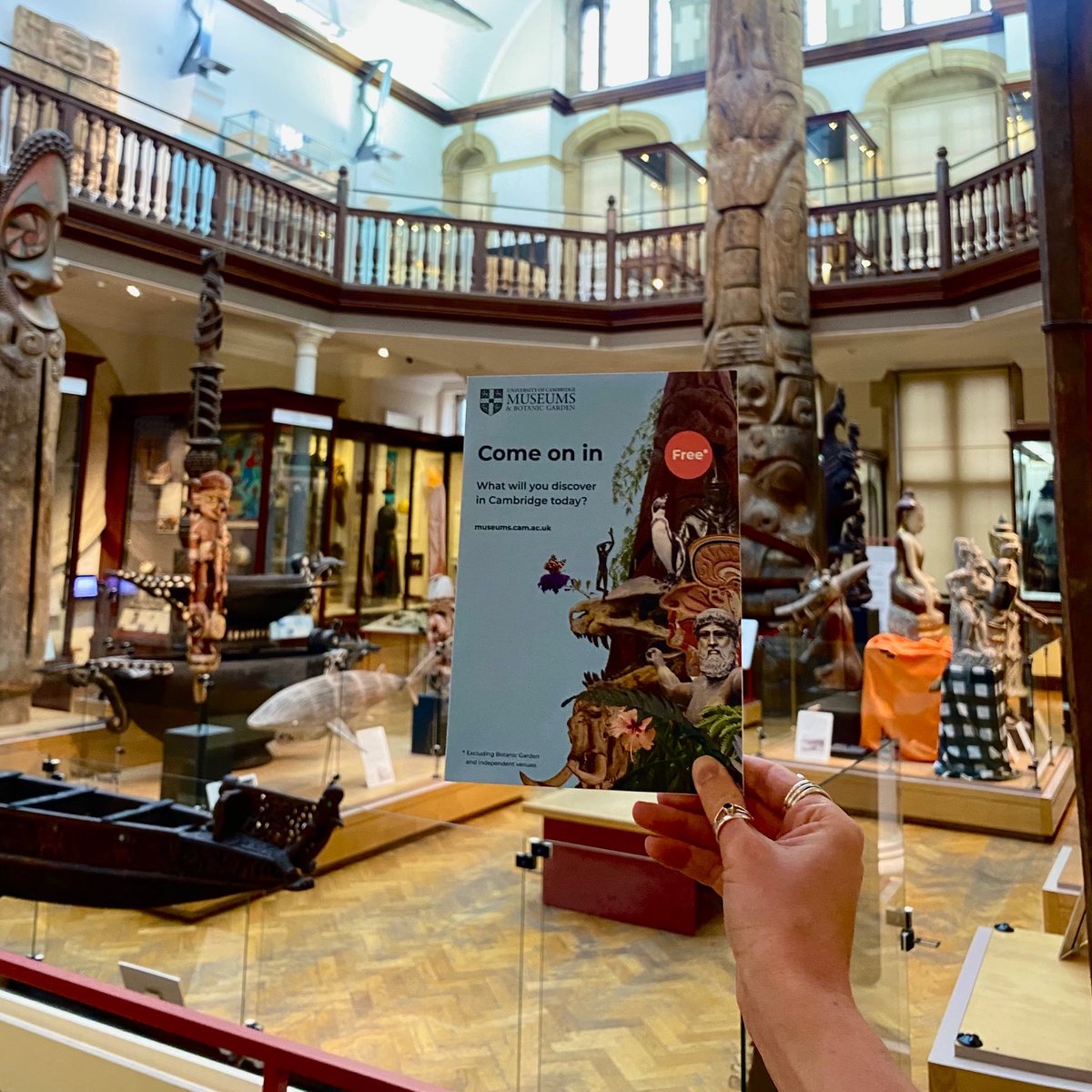 MAACambridge's tweet photo. We have some lovely new @CamUnivMuseums leaflets in the museum! ✨

Your quick museum visit is now a tour (can we suggest starting off with our neighbours @SedgwickMuseum  and @ZoologyMuseum, maybe with a lunch in there too 🥪) https://t.co/kYxepYyLfS