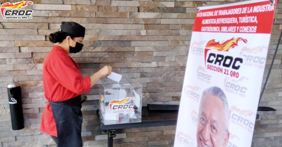 CROC_Nacional's tweet photo. #DemocraciaSindical | Cumpliendo con el proceso de democracia y transparencia, nuestros compañeros del Hotel Candlewood Querétaro realizaron la votación libre, secreto y directo para elegir a su delegado. #Sección21 https://t.co/ptwDs76Oss