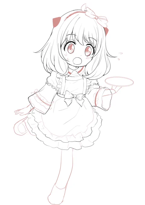 メイドの日は間に合いませんでした😭
メイドアーニャちゃんかいてるます!
ティーカップひっくり返すます! 