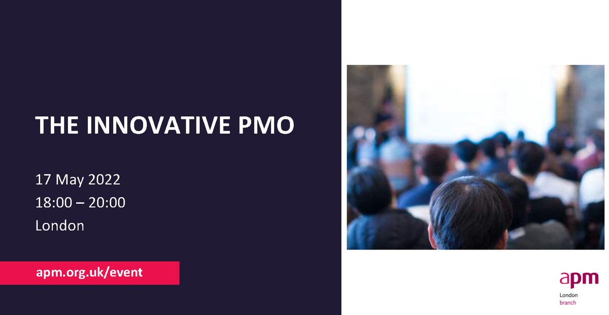 pmosigUK's tweet photo. Join us of our first F2F event with the @LondonAPM next Tuesday where we will be discussing #innovation in #PMO #pmowisdom
https://t.co/Ee5adelQl9 #pmot https://t.co/iQE89PJyEU