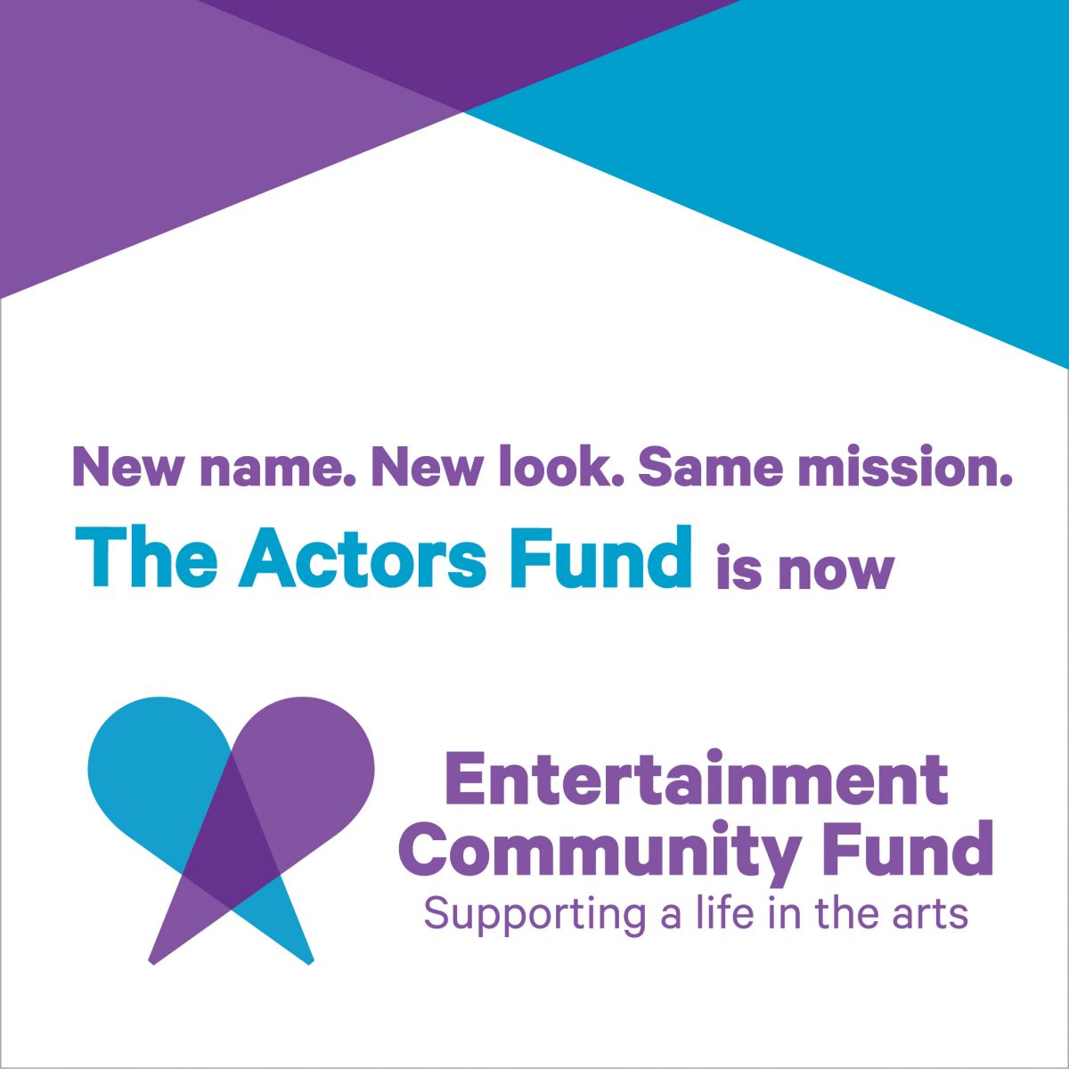 #TheActorsFund is now the Entertainment Community Fund! For over 140 years, the Fund has supported @alifeinthearts for those who work in performing arts & entertainment. While the name has changed, their mission, vision & values are the same. Learn more: entertainmentcommunity.org