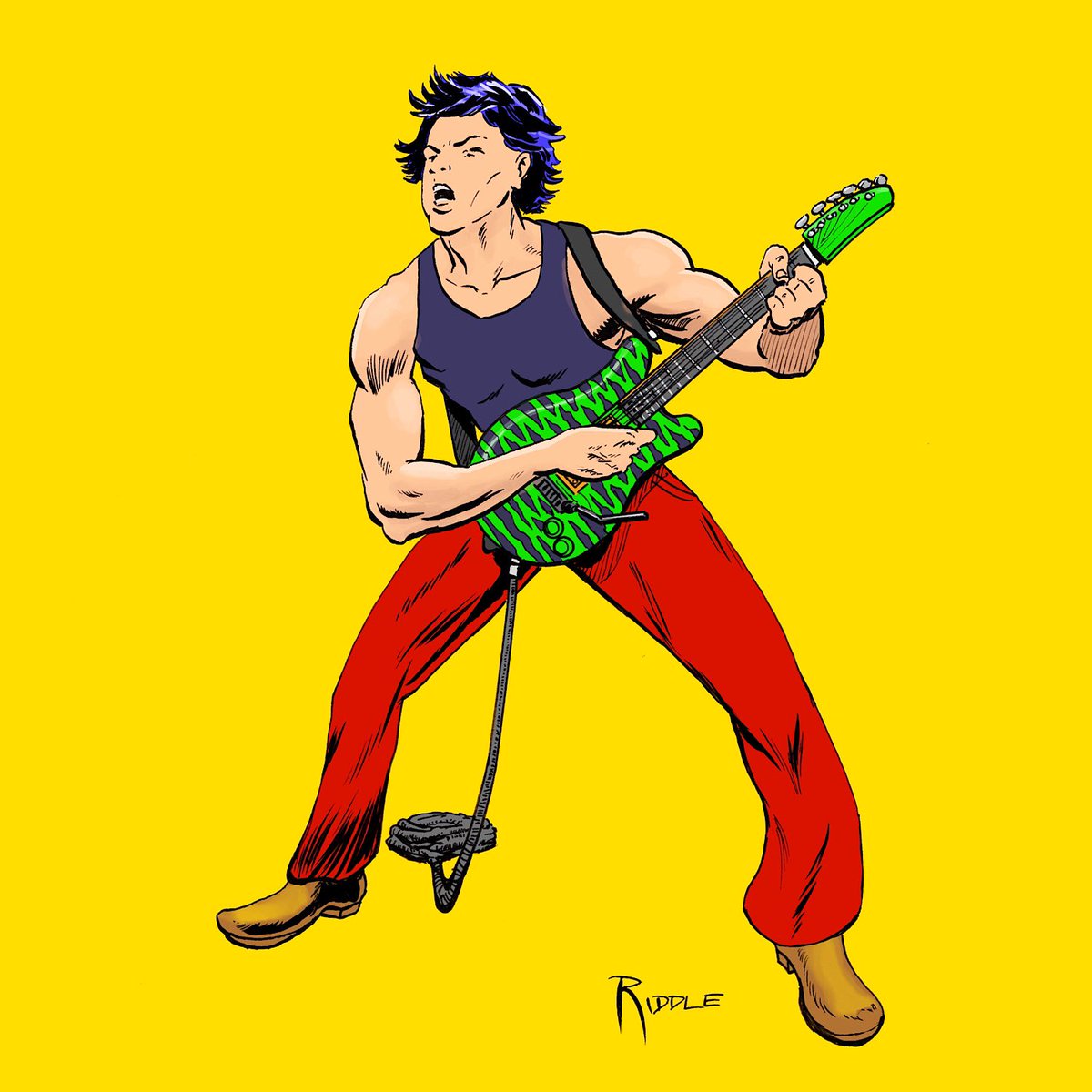SteveRiddleArt's tweet photo. I’ve been so busy with gigs and recording that my art has taken a back seat. This was a fun comic illustration, I kept it simple and loose

#comics #comicart #comicbooks #comicbookartist #comicbookart #guitarart #musicianart #musicart #illustration #steveriddleart https://t.co/2UkzFFcGa2