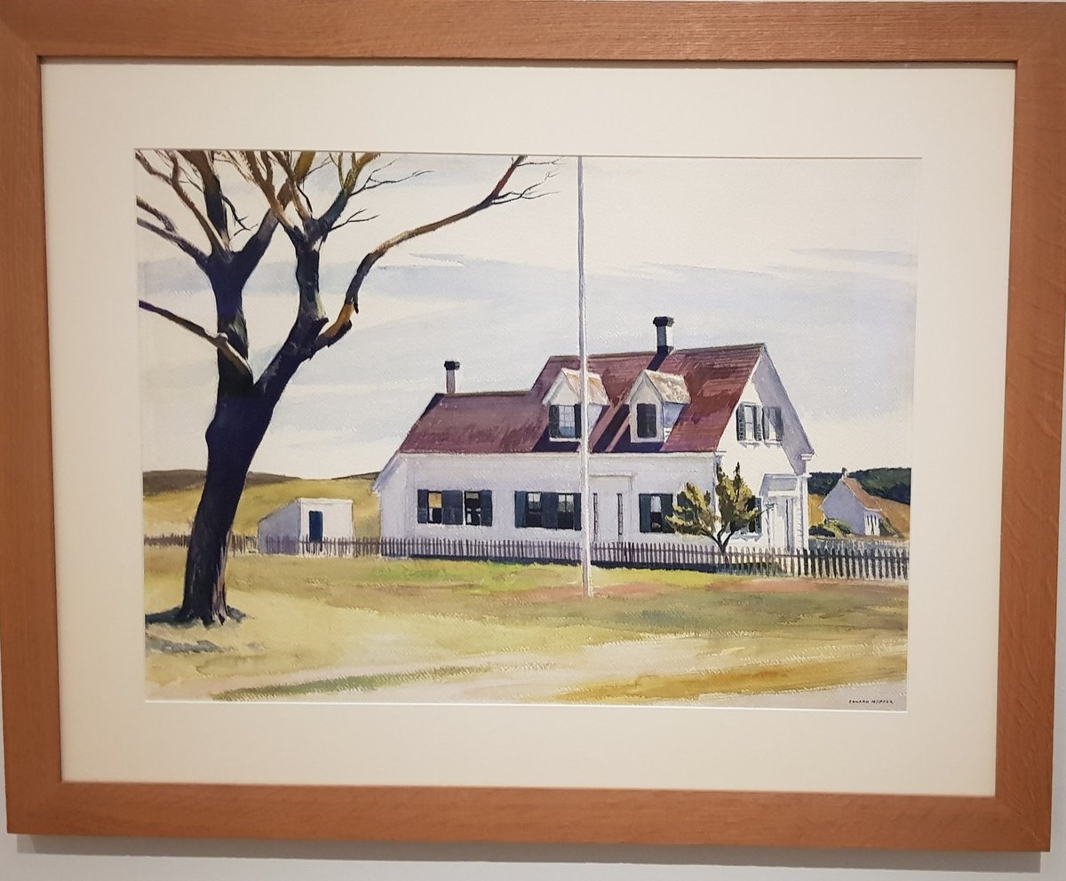 JulianViBa's tweet photo. En este cuadro del Thyssen no están los clásicos personajes ensimismados de Hopper, tal vez sea la casa o el propio árbol. https://t.co/0in05q1doS