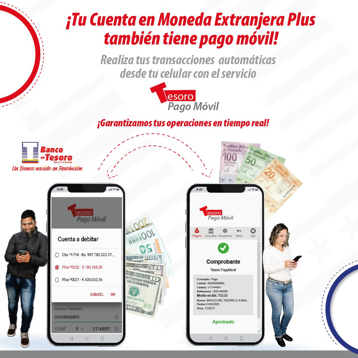 bcodeltesoro's tweet photo. #Ahora tienes disponible el servicio de #PagoMóvil para cuentas en moneda extranjera 💲

Ingresa en el enlace para descargarlo ➡ https://t.co/rZHicWf5Zf 

#Divisas https://t.co/implU1FKRB