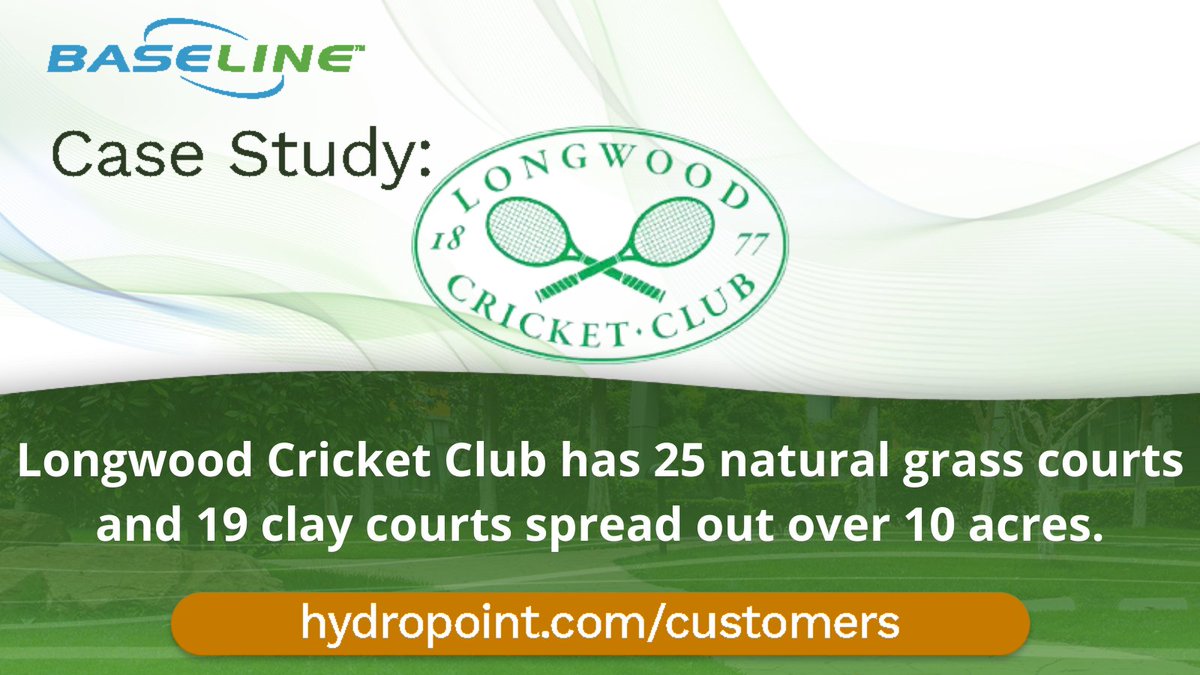 Water_Geeks's tweet image. Fun fact @LongwoodTennis has been a Baseline customer since 2010.🤩

Check out more here: bit.ly/2YYXbaA

#baseline_irrigation #hydropoint #smartwatermanagement #irrigation #smartirrigation #protectthespec #respectthespec