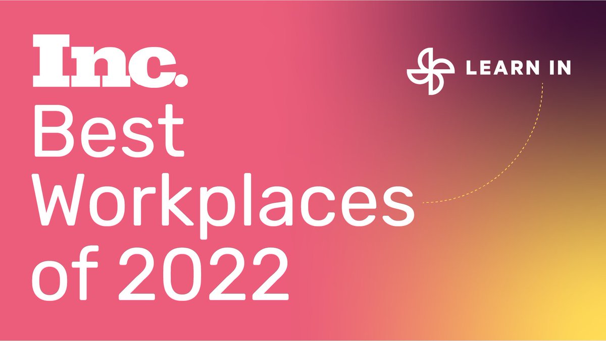 Small company, big news! We made the 2022 @Inc Best Workplaces list. This is proof we practice what we preach when it comes to learning culture & benefits. #IncBestWorkplaces Read more: bit.ly/3yqBAHI