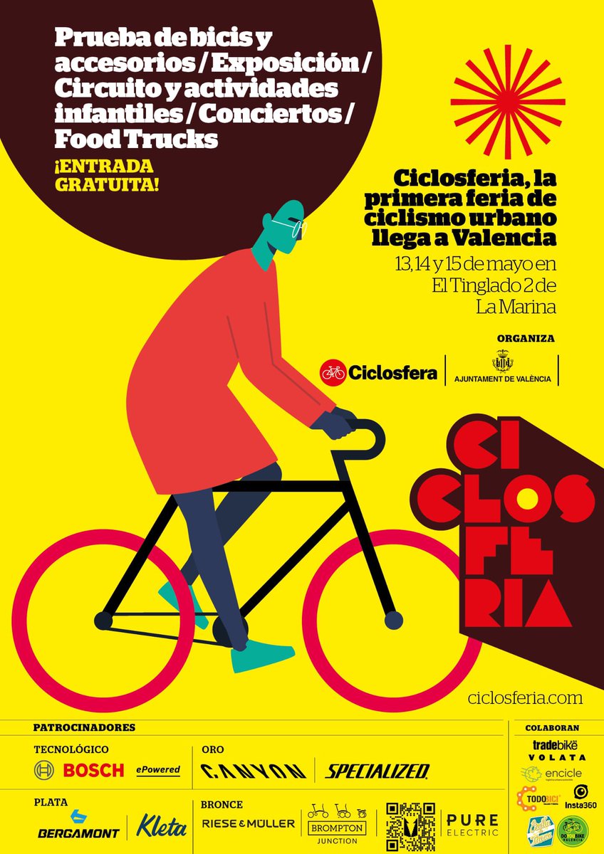 Ya de camino a Valencia… ¡que ganas de #Ciclosferia! Que bien lo vamos a pasar!!! 🔜test de bicis 🔜sorteos 🔜circuitos infantiles y habilidad 🔜conciertos 🔜foodtrucks 🔜bike parade 🔜 V a D en El Tinglado 2 de La Marina de Valencia #ciclismourbano #BreakTheRules #Bicifest
