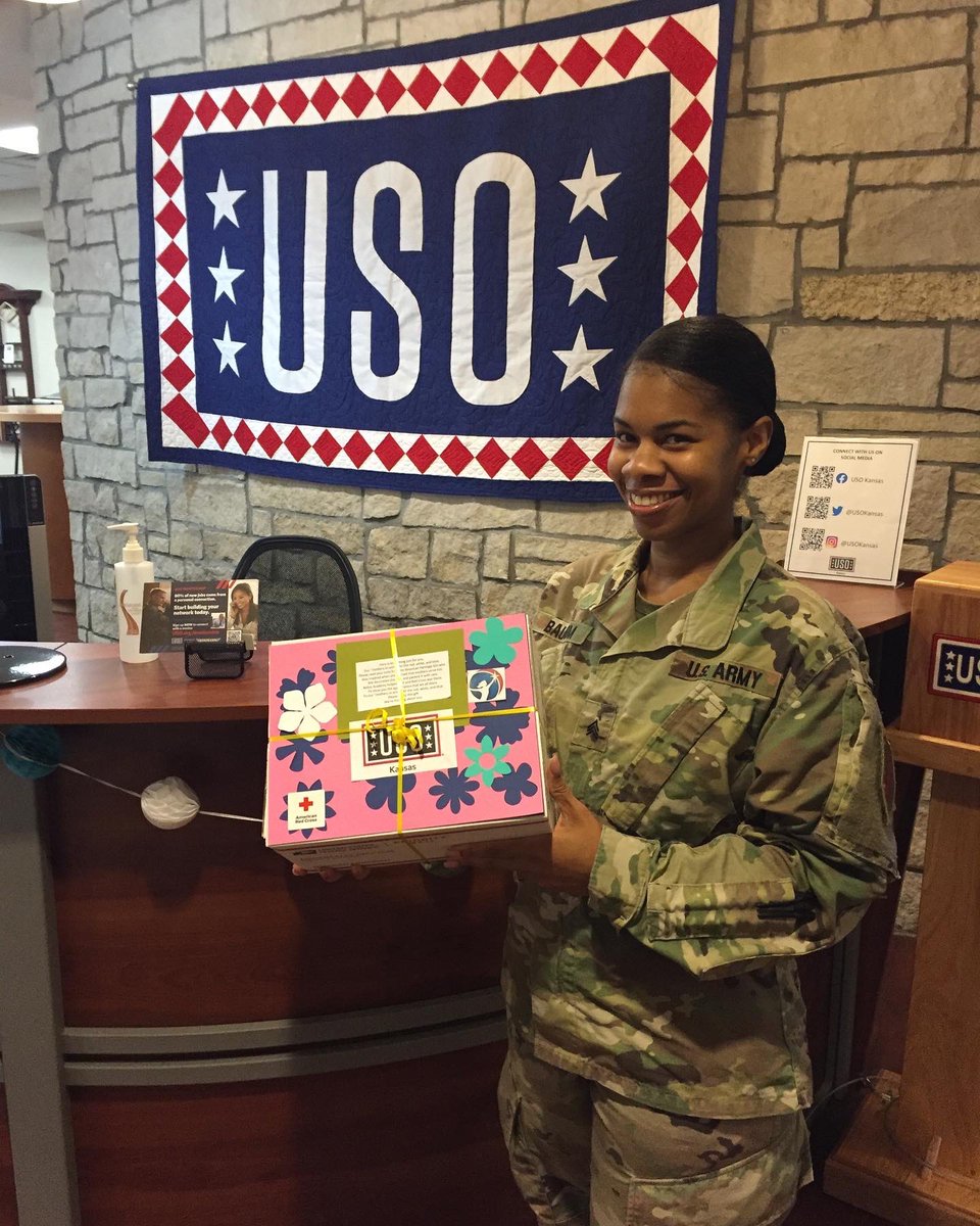 USOKansas's tweet photo. Last week we were excited to help hand out some special goodies to active-duty mothers at Ft. Riley for Mother’s Day! Thank you to @RedCross, @AHGnews, and @BellusAcademy for putting the boxes together and letting us add a few extra surprises #BeTheForce https://t.co/AEhFbufFgy