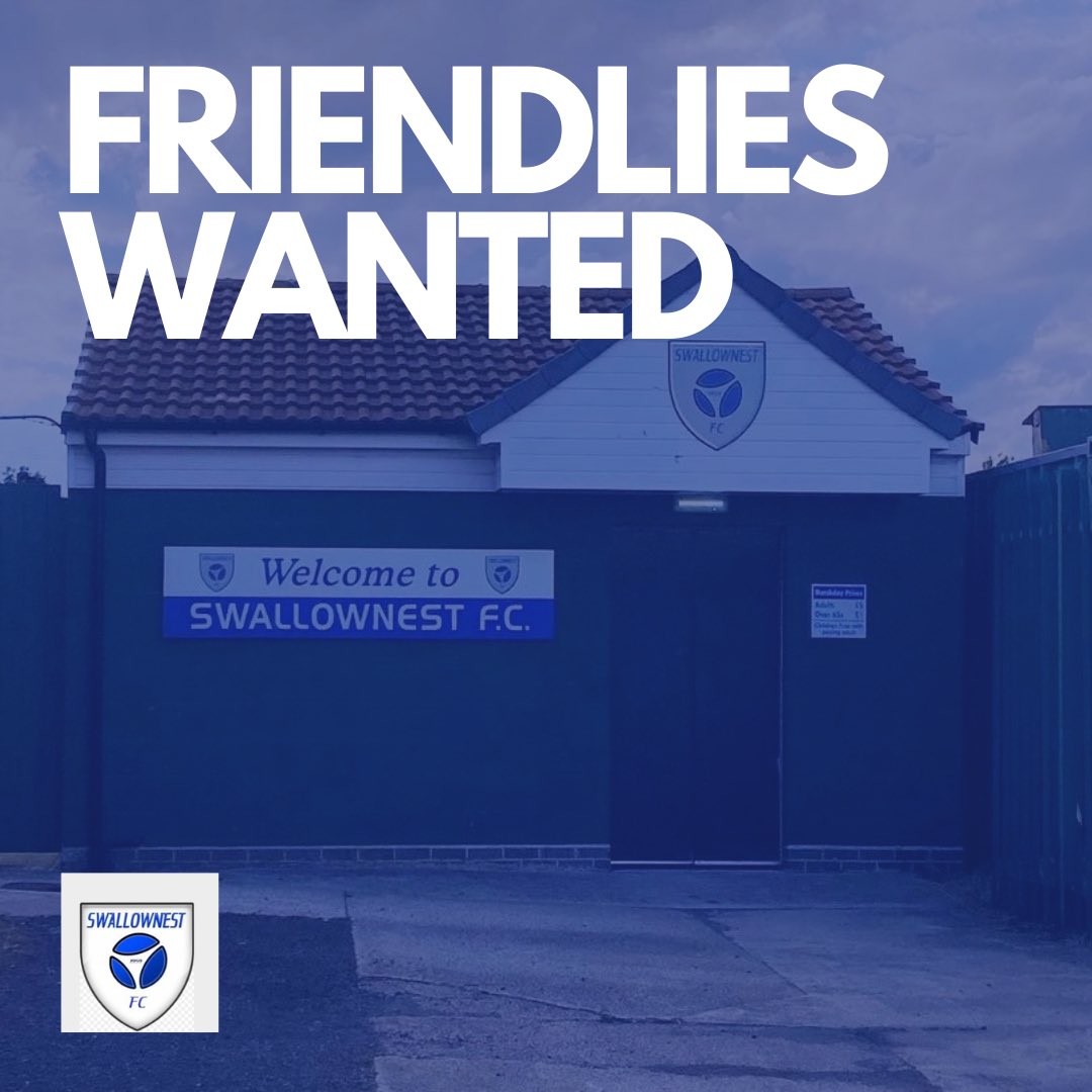SwallownestLFC's tweet photo. ‼️ FRIENDLIES WANTED ‼️

Are any teams interested in organising some pre-season friendlies? ⚽️

Please drop us a message! 📩💙

#SHWGL #SWALLFC @shgcl https://t.co/FuNr72kzqI