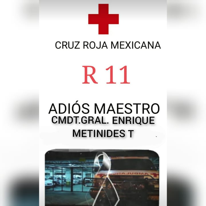 vialhermes's tweet photo. Esta mañana falleció  el Comandante General Enrique Metinides Tsironides, creador de lasc claves de radio de la Benemérita Cruz Roja Mexicana.
Gran Maestro y Amigo
Descanse en Paz!!! https://t.co/GgzCJoXzlX