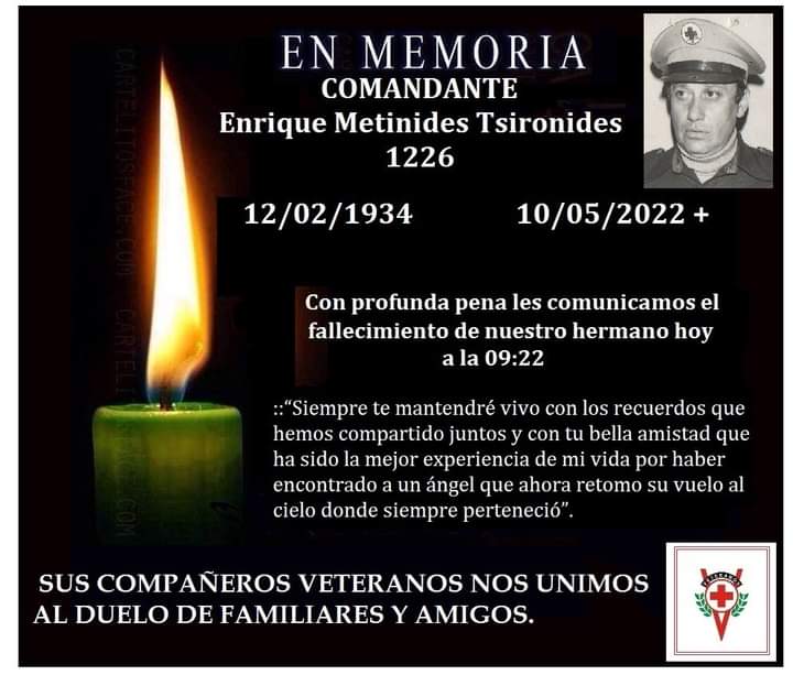 vialhermes's tweet photo. Esta mañana falleció  el Comandante General Enrique Metinides Tsironides, creador de lasc claves de radio de la Benemérita Cruz Roja Mexicana.
Gran Maestro y Amigo
Descanse en Paz!!! https://t.co/GgzCJoXzlX