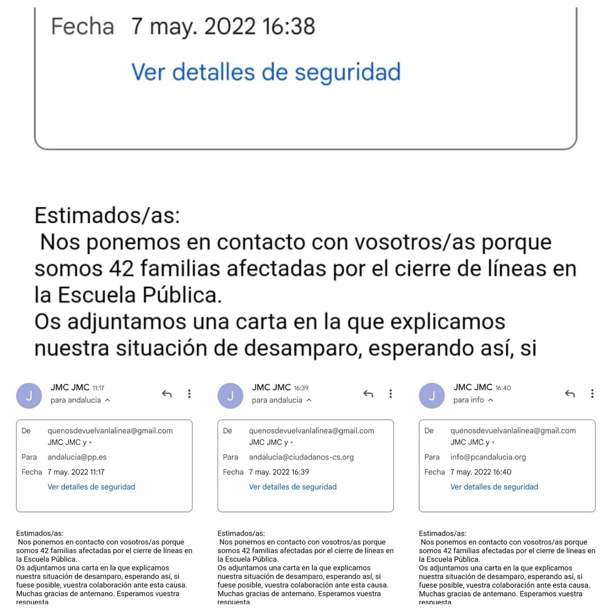 42 FAMILIAS en desamparo por la inacción y ninguneo d <a href="/EducaAnd/">Consejería Desarrollo Educativo y FP</a> y sus partidos políticos,ni apoyo ni respuestas a ntras cartas <a href="/ppandaluz/">PP de Andalucía</a>
<a href="/psoedeandalucia/">PSOE de Andalucía</a> @maspaisAND <a href="/iuandalucia/">IU Andalucía🔻</a> <a href="/AdelanteAND/">Adelante Andalucía</a>    <a href="/Cs_Andalucia/">Ciudadanos Andalucía</a> 
Libertad d Elección  <a href="/macarflo/">Manuel Alejandro Cardenete</a> dígnese a recibirnos
#DevolvedLaLinea