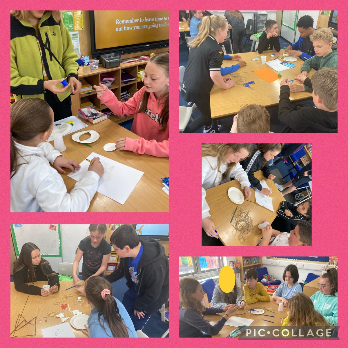 Year6PDCS's tweet photo. So many skills developed on the second day of our Erasmus+ ‘Think Global’ project! After discussing renewable energy #GlobalGoal7, pupils were tasked with designing and creating a working wind turbine! Teamwork, resilience, innovation and problem solving - da iawn pawb 🤩 https://t.co/kgU6ECMldz