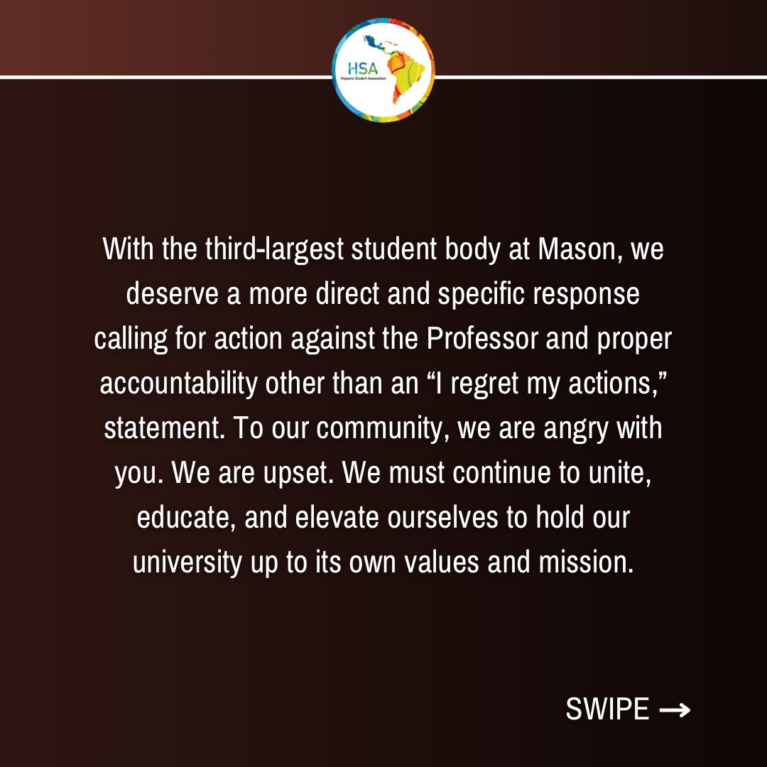 LSA_GMU's tweet photo. Our continued statement 

Additional resources/links are available in our Linktree and we will continue supporting and fighting for our comunidad. https://t.co/bjm0oevGDX
