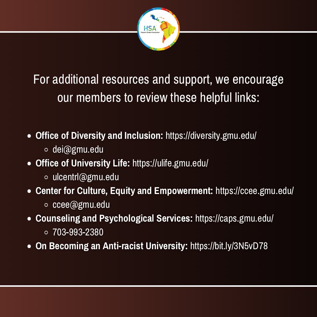 LSA_GMU's tweet photo. Our continued statement 

Additional resources/links are available in our Linktree and we will continue supporting and fighting for our comunidad. https://t.co/bjm0oevGDX