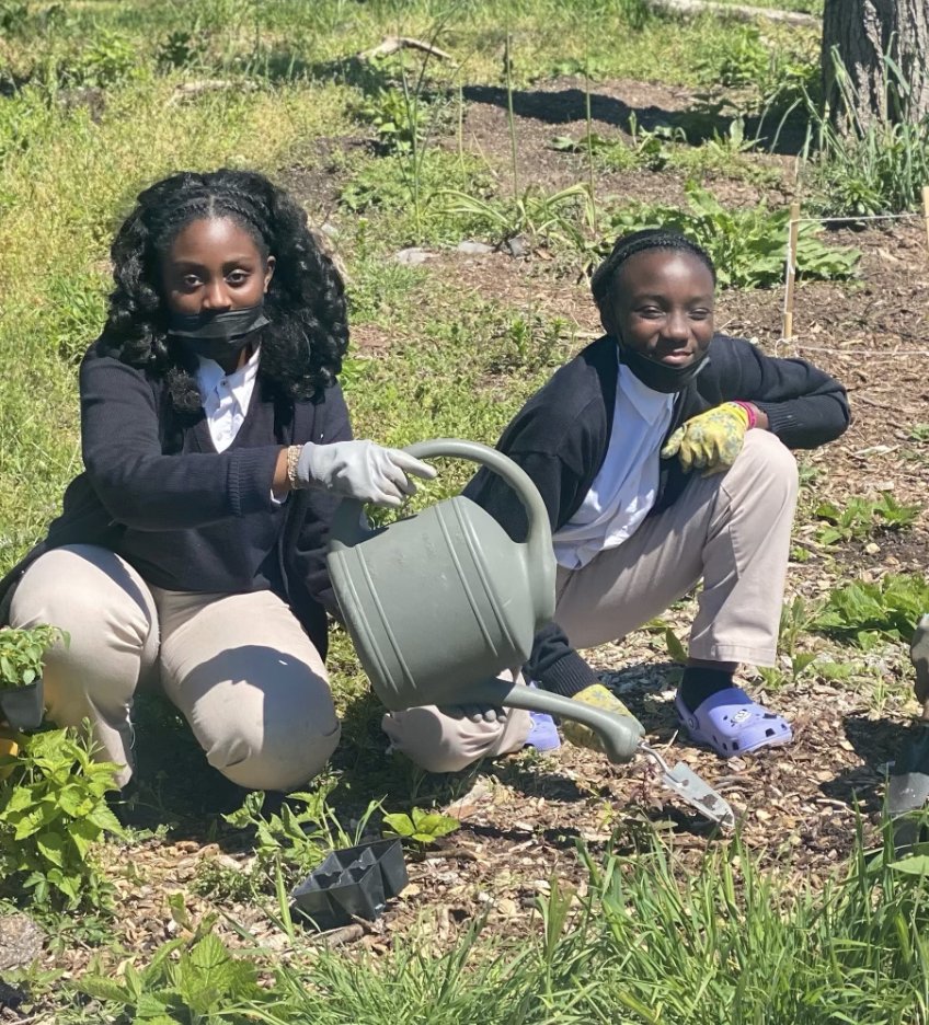 CprepBronx's tweet photo. Our #CPREPBronx Garden Club is all about keeping the Earth GREEN! This week they showed their Green Thumbs to the CO-OP City Community Garden 🌻🏡 #wearecapitalprep https://t.co/kuhF3sbEru