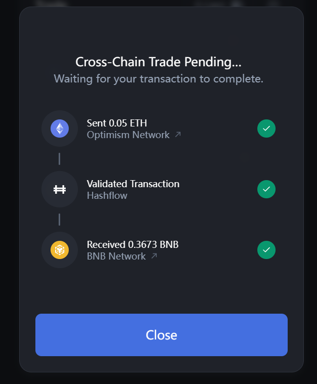 0xcway's tweet photo. Hashflow Episode V mission completed: Swap an asset to or from @BNBCHAIN.
#crosschainswap #Hashflow #Hashgang
@hashflow_ @optimismPBC https://t.co/yRY62fmZ38