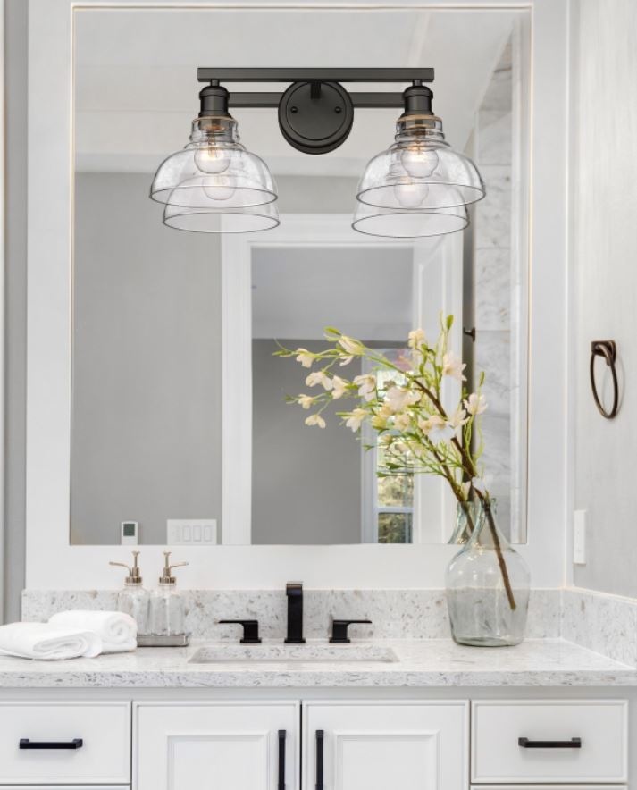This marvelous flush mount fixture comes in an array of finish choices.  Its industrial design fits in with transitional to modern designs.  It is damp rated so it is able to be safely used in bathrooms as well as any other rooms in the home!

#bathrooms#Lighting@glfixtures