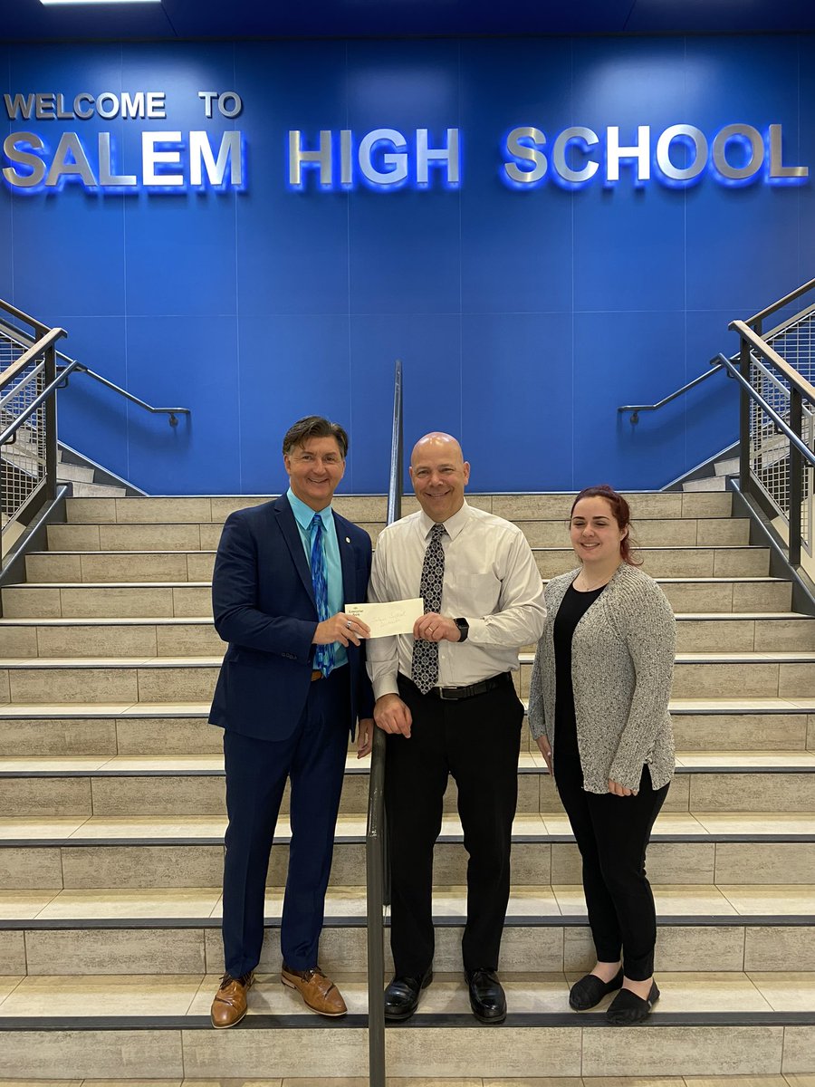 SalemHighSchool's tweet photo. Thank you to Enterprise Bank for their generous donation to support SHS’s Senior Safe Night. https://t.co/5AuvhsgeYW