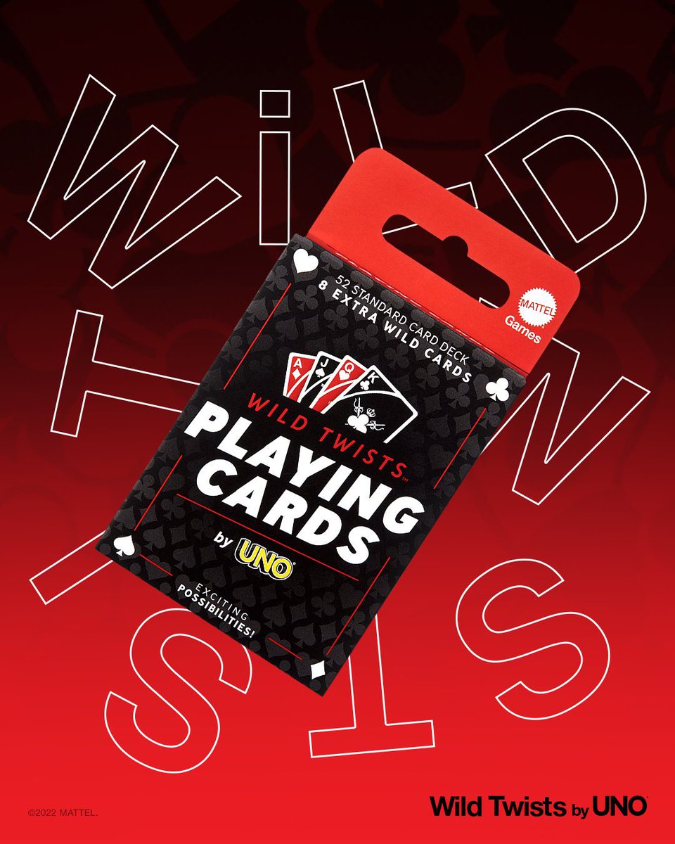 UNO on X: Introducing WILD TWISTS, a new game from UNO that puts a twist  on traditional playing cards. Each 52-card deck comes with 8 extra Wild  Cards to take your game