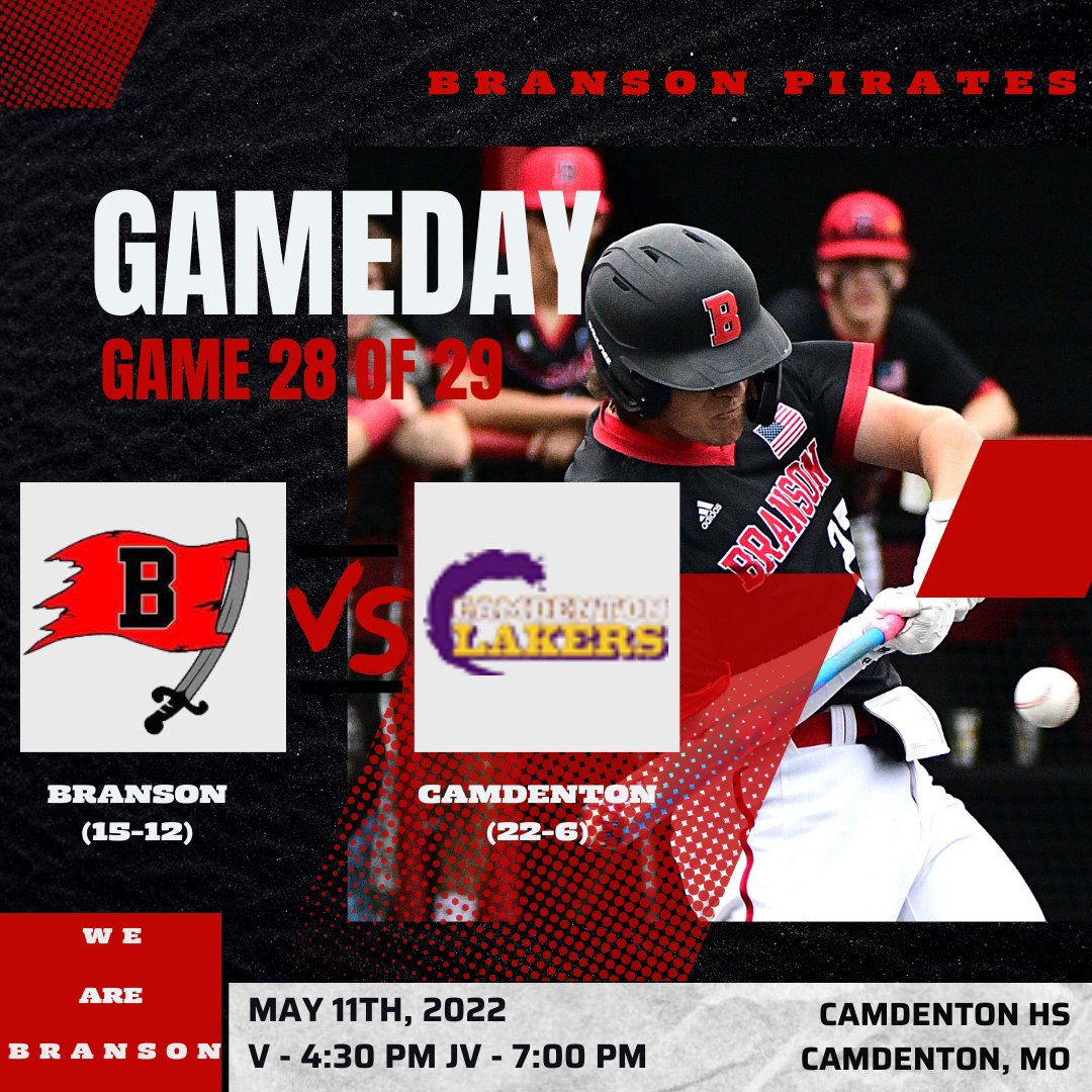 Branson Pirate Baseball on Twitter "🚨GAMEDAY🚨 🏴‍☠️Pirates (1512) take