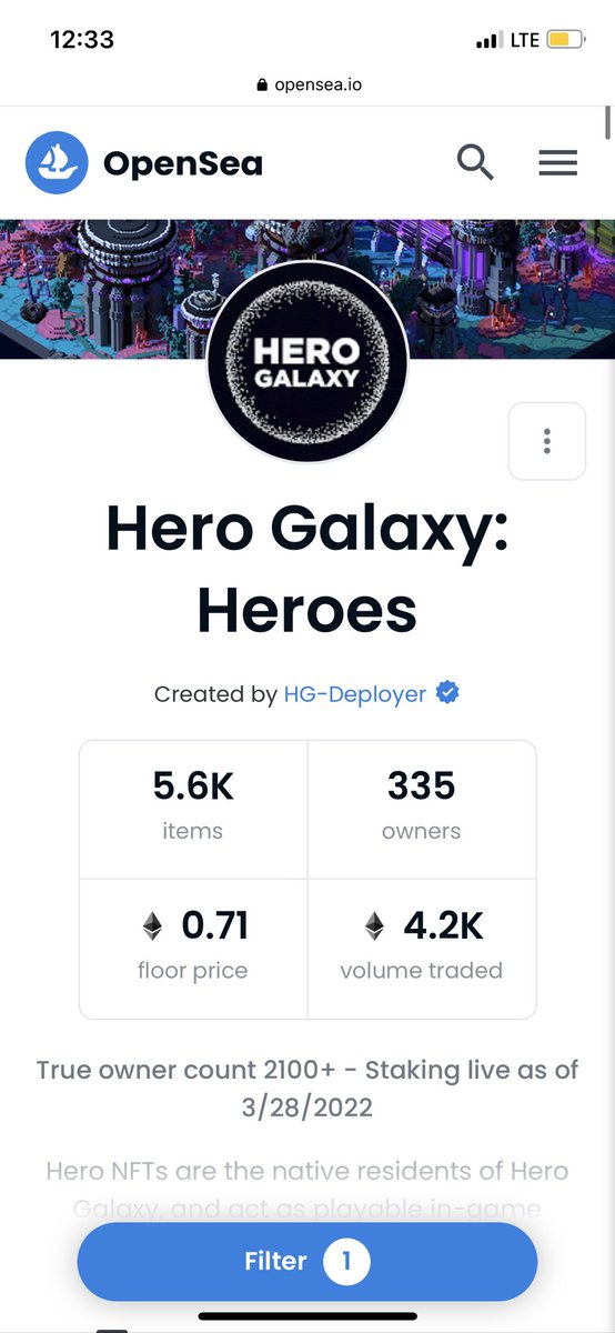 bostonrob__'s tweet image. Through insane market volatility… I went to check on one of my favorite projects floor price and we are sitting just fine. Bet on the builders… building real, tangible products/games that people are going to use regardless of what “the market” is doing. 

@HeroGalaxyNFT