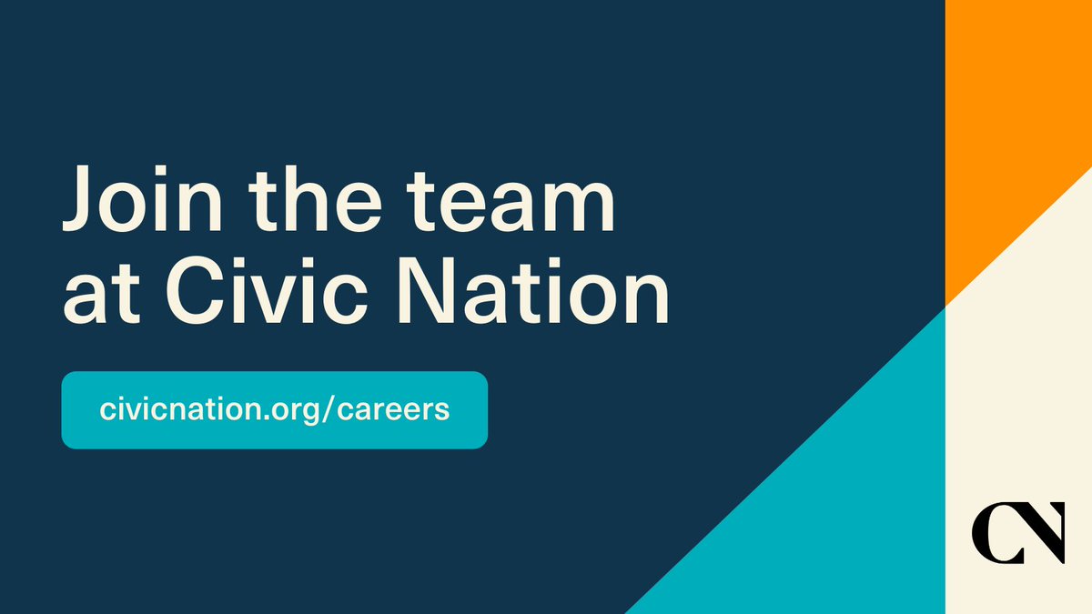 CivicNation's tweet photo. ✨ The Civic Nation team is growing! ✨

Join our team to help build movements and drive change. Together we’ll empower individuals, companies, institutions, and organizations to create a more inclusive and equitable America.

A 🧵 with more information on open positions ⤵️ https://t.co/5fmSb1MgVP