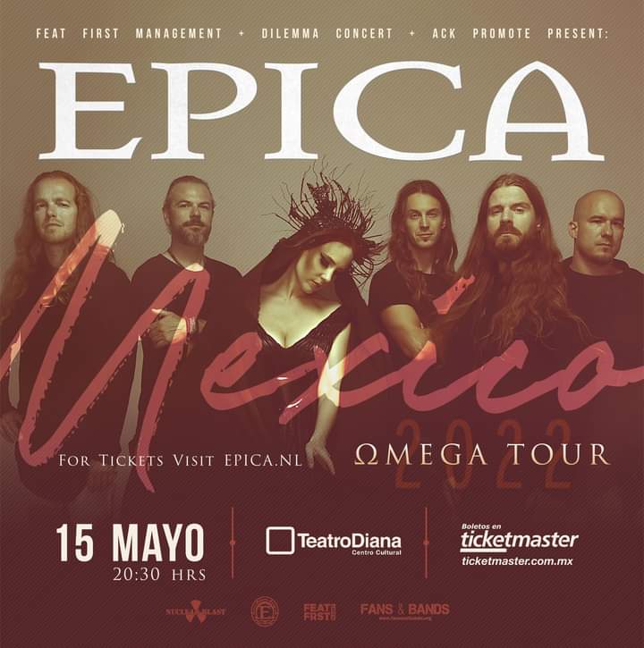 RocksuiteMx's tweet photo. #Concierto @epica regresa a Guadalajara con el #OmegaTour el próximo 15 de mayo al @teatrodiana
Boletos disponibles en @Ticketmaster_Me 🎟
Presentado por @ack_promote https://t.co/kPouMTg71P