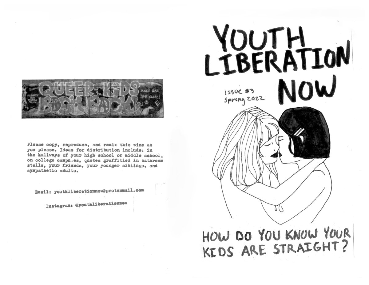 PghAutonomy's tweet photo. OUT NOW!

Youth Liberation Now, Issue #3 – How Do You Know Your Kids Are Straight?

PDFs formatted for online reading and printing.

Free bulk printing for kids looking to help distro, just shoot us an email.

https://t.co/IWt0vHOaCq https://t.co/drrSEKhZLP
