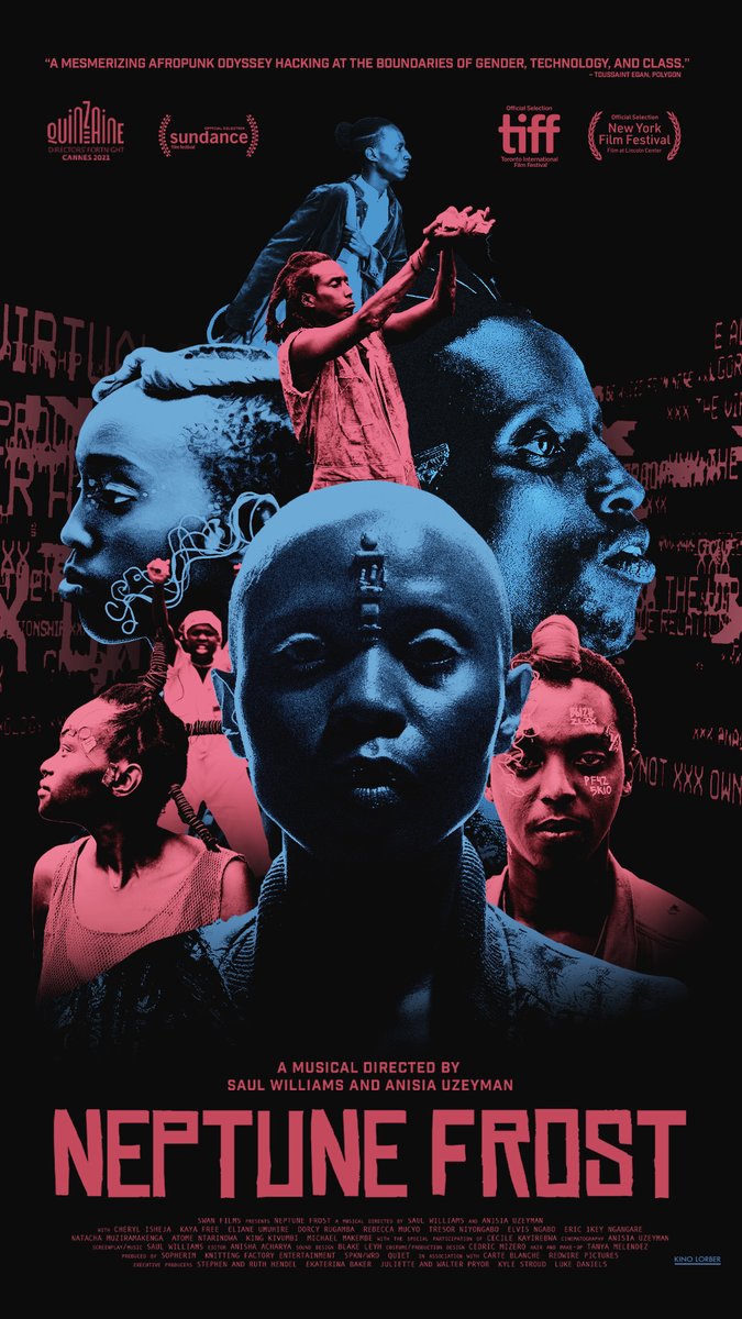 VanessaMicale's tweet photo. I'm very excited to see Neptune Frost opening this June by @SaulWilliams  @dreamstatesmeta  @KinoLorber  @dedzafilms Check out the trailer and screening locations here https://t.co/kOM0PEAEOy #NeptuneFrost https://t.co/9HSbwo1O0j