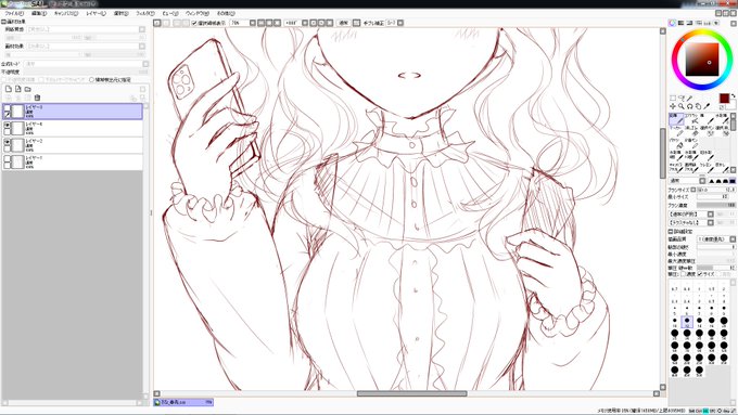 4月分のさなちゃん描けてなかったので進めてます。春先をイメージしてますのでちょっと時期外れですが・・・ 