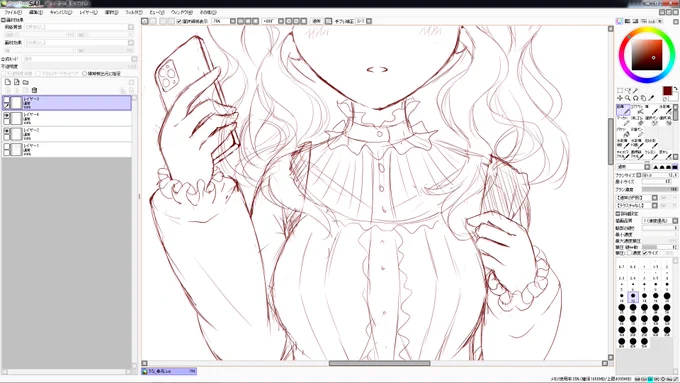 4月分のさなちゃん描けてなかったので進めてます。春先をイメージしてますのでちょっと時期外れですが・・・ 