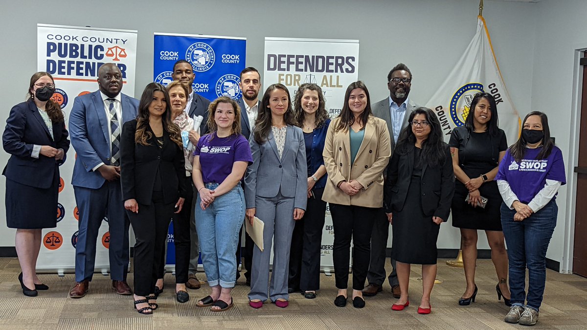 d4a_il's tweet photo. #ICYMI: Yesterday, we joined advocacy groups and elected officials to announce a historic step: @CookCoDefender has begun representing noncitizens in bond hearings and removal hearings at the Chicago Immigration Court! https://t.co/5seKxmDAj6
