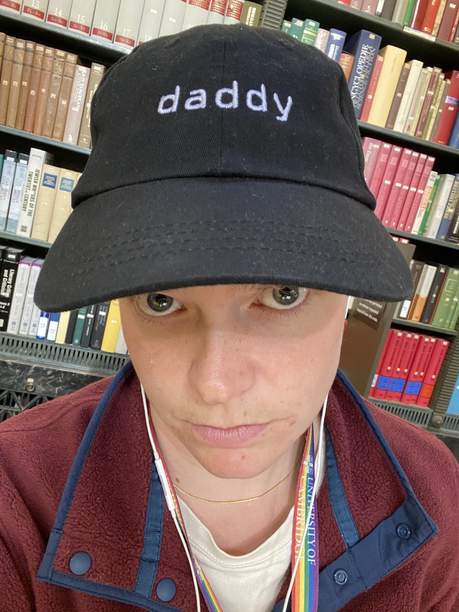 Finishing my PhD thesis. I have to wear this hat so it knows I’m in charge. #academicdaddy