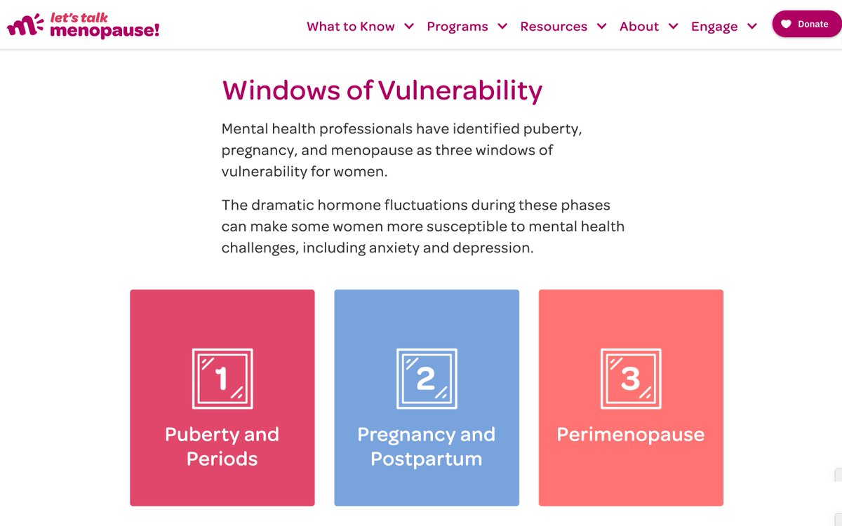 LTMenopause's tweet photo. Learn more about #mentalhealth & #menopause on our website https://t.co/Xzv8sEiDvP.
Did you know that #perimenopause has been identified as a "window of vulnerability" for #women?
#TheMoreYouKnow #NotJustInYourHead #MentalHealthAwarenessMonth #MentalHealthMatters https://t.co/ohrDtjM6jw