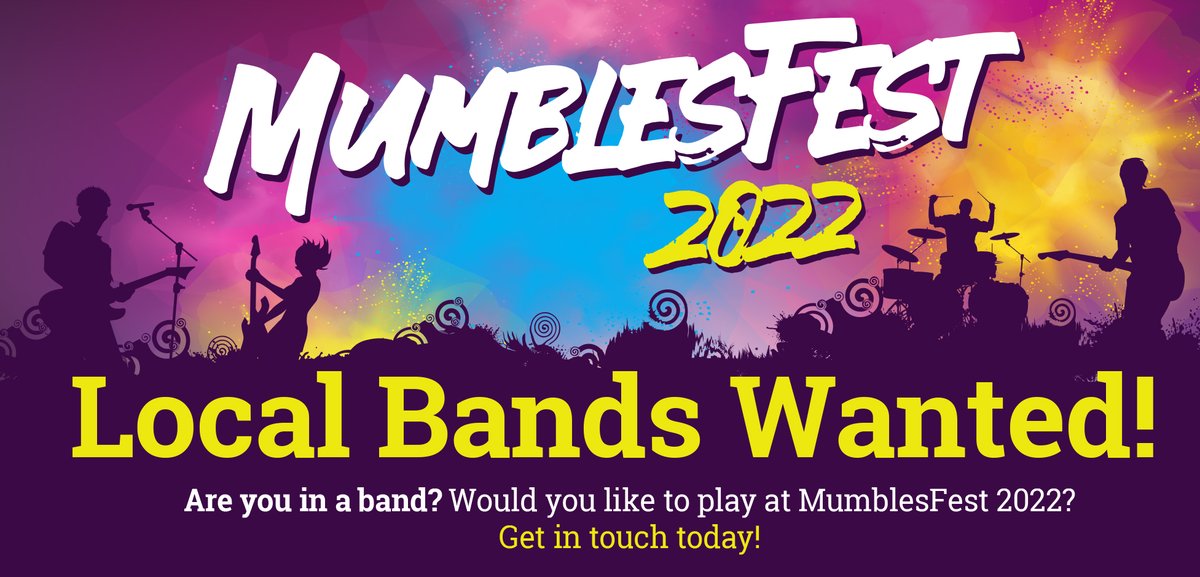 MumblesCouncil's tweet photo. Are you local band?
Would you like to perform MumblesFest 2022?
Email us at mumblesfest@mumbles.gov.uk
Closing date June 3rd.
#MumblesFest22 #MumblesFest #SaveTheDate https://t.co/1cHBZsNLsB
