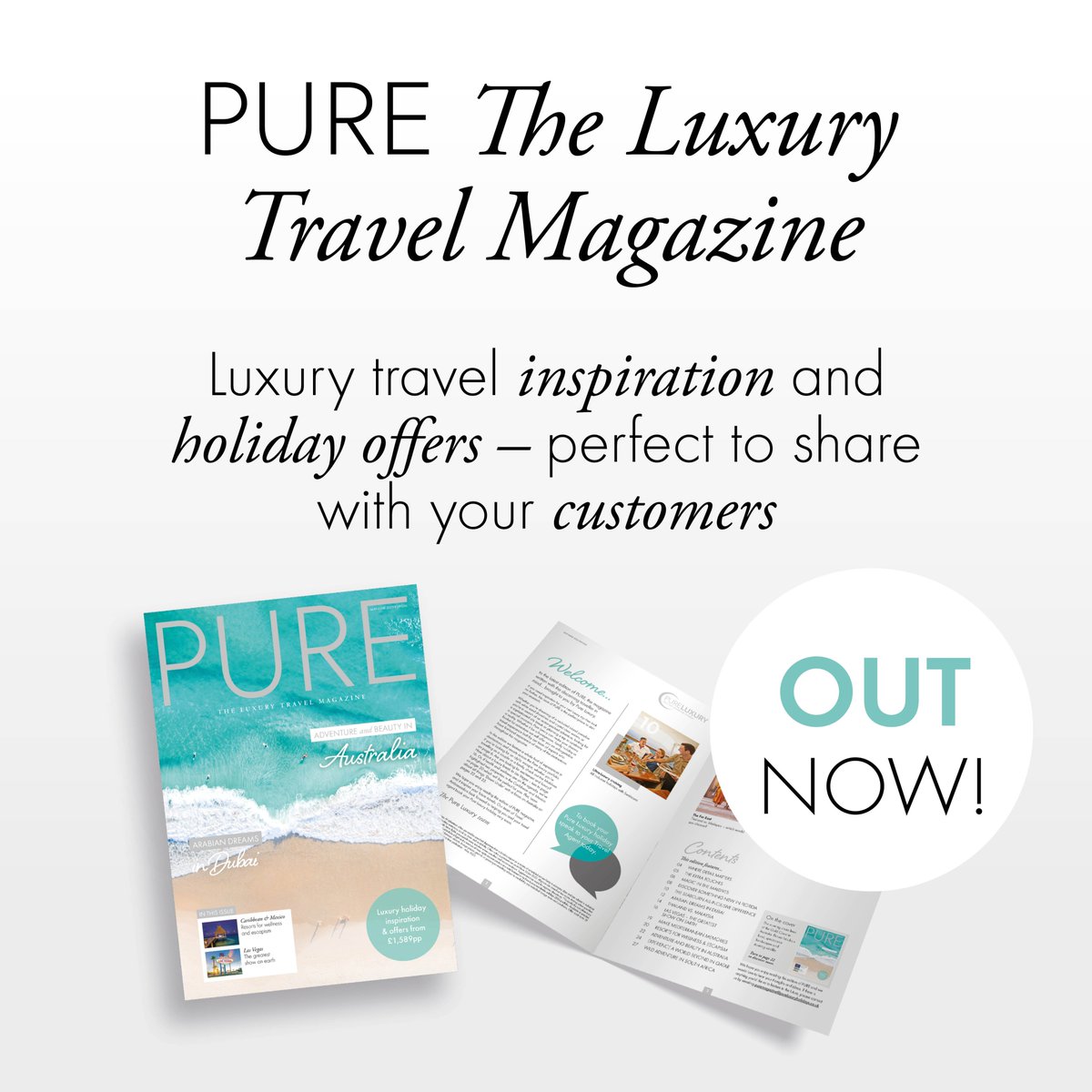 If your customers need inspiration for their next luxury trip then look no further, this issue of 𝑷𝑼𝑹𝑬 it is the perfect place to start their research. 

Download your copy and share today👉 bit.ly/3w0uKqN