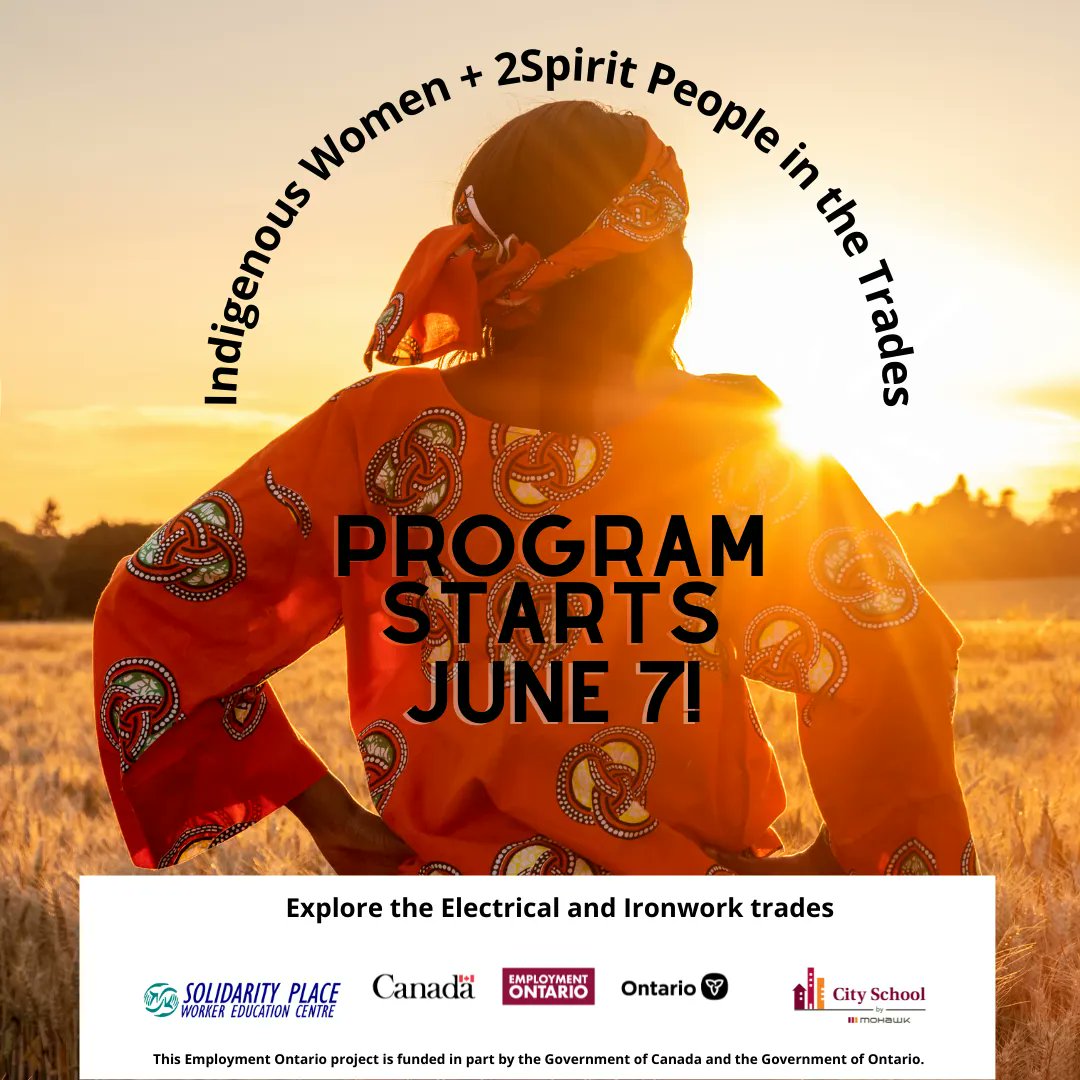 mocityschool's tweet photo. Are you an Indigenous woman or 2Spirit person that is interested in a career in electrical or ironwork? City School and Solidarity Place have an Indigenous-led program for you! Starts June 7, apply now: https://t.co/0m0rdiLoIv #TradesTuesday #IndigenousProgramming https://t.co/lbAazDEAV8