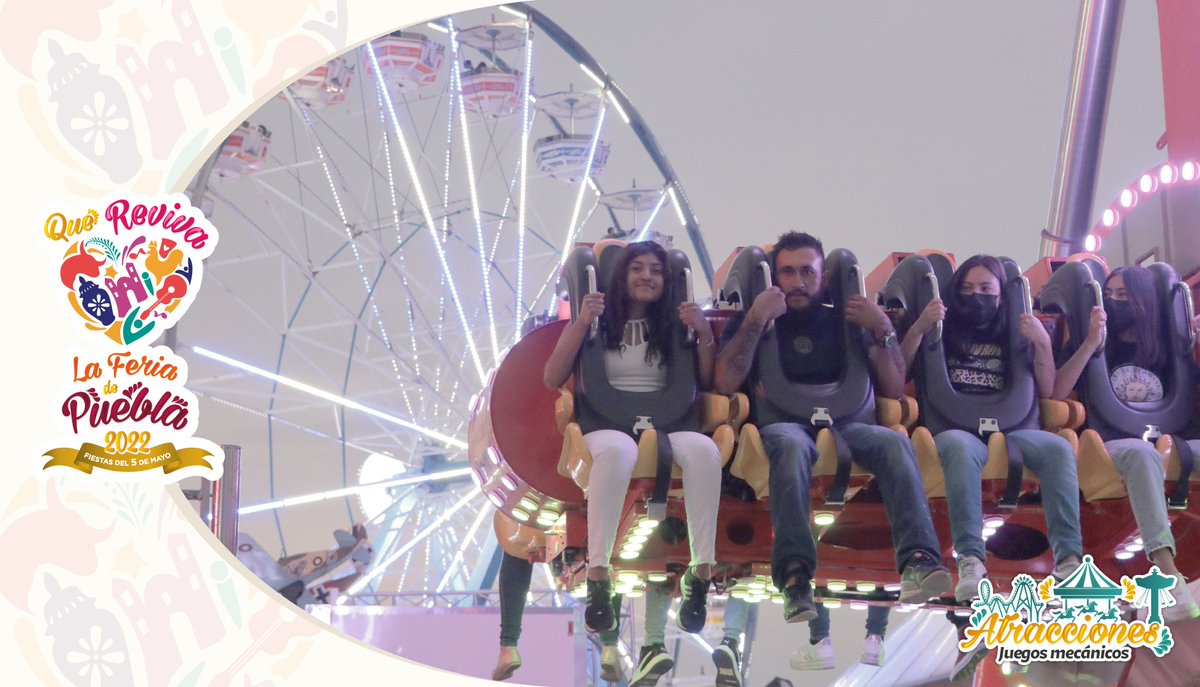 SDRGobPue's tweet photo. ¡Ven y vive la #FeriaDePuebla2022! 🥳

Te esperamos y disfruta de la gran cantidad de atracciones, conciertos y espectáculos que  preparamos para ustedes. 🎉🎡🎢

¡Los esperamos! https://t.co/0a7rdmmcay
