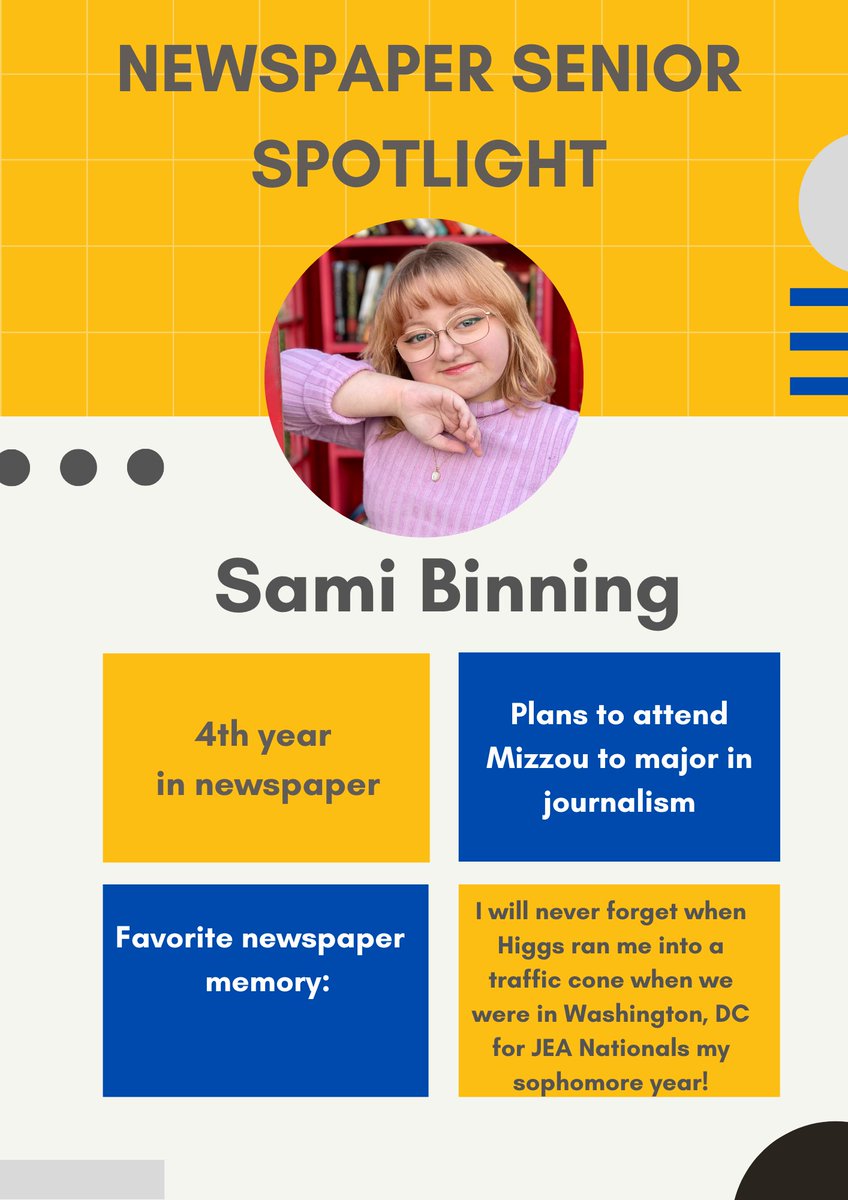 LN_EaglesView's tweet photo. Honoring our seniors today... first up is Sami Binning, who has been on newspaper for 4 years! https://t.co/qPN1gq255T