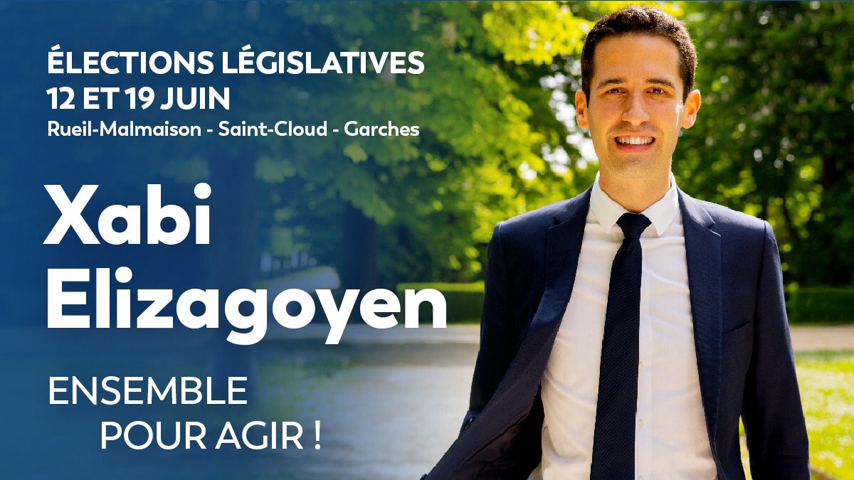 Xabi_Elz's tweet photo. 🇫🇷 Je suis candidat pour être votre Député sur la 7ème circonscription des Hauts-de-Seine! 

Je sollicite votre confiance pour mettre mon énergie et mon expérience d’élu local à votre service. 

Je m’engage dans cette campagne avec cœur et détermination.

#EnsemblePourAgir https://t.co/jUdkxvX1Ys