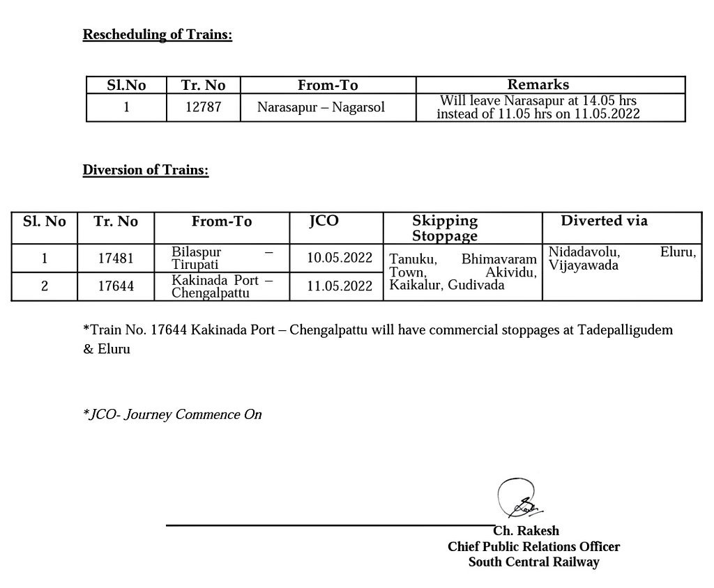 SCRailwayIndia's tweet photo. #Asani Cyclone #TrainRunning #information
Bulletin No. 1 & 2 SCR PR No. 111 on "Cancellation / Rescheduling / Diversion of Trains" @VijayawadaSCR @drmvijayawada @drmgnt @pibvijayawada https://t.co/XY7Ux6fHvi