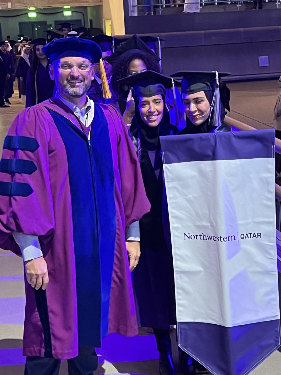 MKraidy's tweet photo. About to walk on the ⁦@QF⁩ #2022convocation stage with the great ⁦@NUQatar⁩ #Classof2022 #NUQProud https://t.co/JoUrWloPov