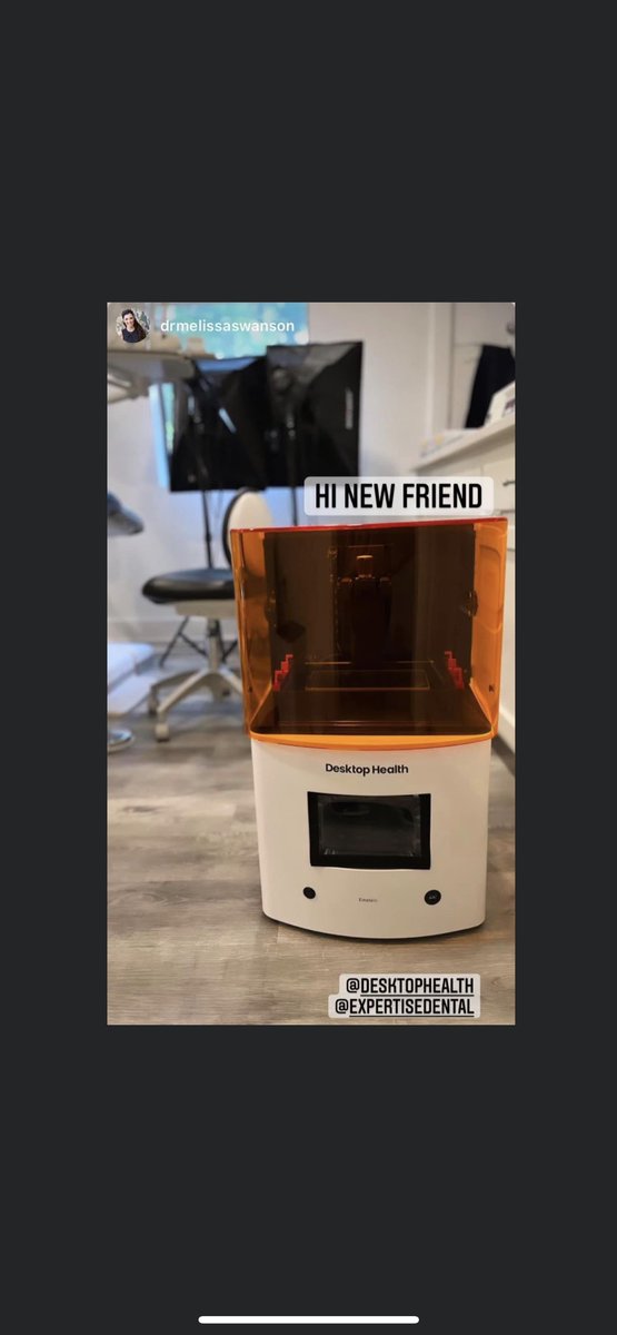 JoeRed_AMT's tweet photo. Compliments on your new friend, Einstein! Congratulations to Dr. Melissa Swanson and Expertise Dental.
#DesktopHealth #einsteinprinter #dental3Dprinter #flexcera #digitaldentistry #cosmeticdentistry #3DP #dentalprinter #dentures #veneers #smilemakeover https://t.co/R2oT62qG1F