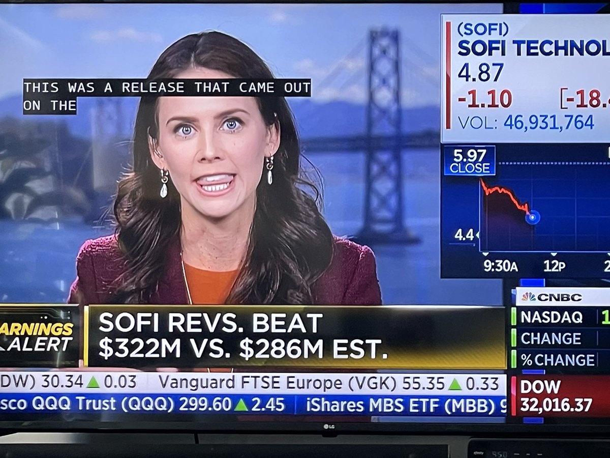 SantaChloe's tweet photo. $SOFI CNBC now https://t.co/Q0gtHNK2KC